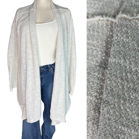 Rose Knox Open Shimmery Cardigan Sweater Boho Raw Hem Small - Picture 1 of 8